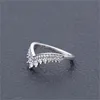 CLEAR CZ Diamond Princess Wish Ring Set Original Box voor Pandora 925 Sterling Silver Women Girls Wedding Crown Rings 5 ​​K2
