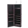 Jewelry Boxes Storage Mirrors Cabinet Full Mirror Wooden Wall-mounted 5-layer Shelf 2 Drawer Home Jewelry Display Cabinets Brown