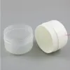 24 x 250 g weißes, transparentes Kunststoff-PP-Pulver-Probenglas-Etui für Make-up, Kosmetik, Reisen, leeres Nagelkunstglas, kostenloser Versand durch