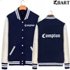 Compton Gothic Schriftart Hip Hop Rap Paar Kleidung Mann Jungen Full Zip Herbst Winter Fleece Baseball Jacken ZIIART 201218