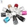 Multi-color Dual USB 5V 2A Auto Smart Phone PC Charger Metal Portable Car Cigarette Lighter Charger 100pcs/lot