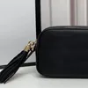 Luxury Tassel small square bag Genuine Leather Crossbody Bags Travel Outdoor Fringed Plain Zipper Soft Flap Single Canvas Baguette Larger Designer Bag MM size Black