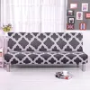 Printed Geometric Armless Sofa Bed Cover Folding slipcover stretch covers cheap Seat Couch Protector Elastic bench Futon Cover 201222