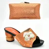 New Shoe and Matching Bag for Nigeria Party Slip on Shoes for Women Ladies Italian Shoes and Bag Set Decorated with Rhinestone