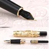 Jinhao Dragon Fontaine Stylo Temple Relief noir Pistolet de bureau d'étudiant gris Scolaire