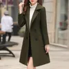 Длинная тонкая смесь верхняя одежда 2020 женщины пальто шерстяные пальто осень осень зимняя одежда LJ201106