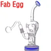 New Glass Bong Fab Egg Water Pipe honeycomb Beaker Bong Recycler dab oil rig bongs hookah shisha with 14mm oil burner pipe and smoking bowl