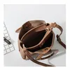 Vente chaude Vintage Bague En Bois Poignée Femmes Sacs À Main Casual Épaule Messenger Sac Sacs À Bandoulière Sac À Main De Designer Grand Fourre-Tout Seaux