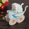50pcs Candy Baby stroller shower birth favors boxes Party supplies baptism christening gift box Wedding Favor Y1121