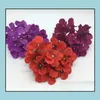 Silk Hydrangea Flor Artificial Handmade Rose Cabeças Para Decoração Do Casamento Flower-Wall Gotas 2021 Flores Decorativas Grinaldas Fest