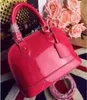 NEW ALMA BB shell women patent leather flower Embossed shoulder bag with lock crossbody handbags.