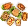 Disposable Kraft Paper Boat Shape Packing Box Frenches Fries BBQ Snack Food Take Out Container Dessert Box