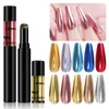 1 pièces miroir magique ongles poudre coussin stylo holographique Laser Nail Art paillettes solide Chrome Pigments UV Gel manucure accessoires