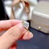 Cluster ringen meibapj 1 echte moissaniet diamant mode ring d kleur vvs1 925 sterling zilveren fijne bruiloft sieraden voor dames1