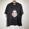 T-shirts pour hommes Marque de mode de rue Vintage Wash usé T-shirt à manches courtes imprimé personnage Angelina Jolie