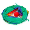 Pet Funny Play Cave Rainbow Brown Foldable 2 Holes Kitten Toys Wholesale Rabbit Tunnel Cat Game LJ201125