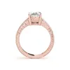 AINUOSHI 925 Sterling Silver Rose Gold Color Oval Cut 3ct 4 Prongs Wedding Rings Women Silver Bridal Rings Anniversary Gifts Y200106