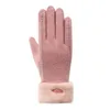 Gants de Ski femme hiver femme dentelle chaud cachemire 80% laine dames élégant mignon peluche poignet femmes écran tactile conduite mitaines