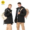 Ninetygo Smart uppvärmd jacka 80% ner högteknologisk uppvärmning 4 Temperaturinställningar Fashion Parka Waterproof Winter Down Parka 201126