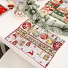 Kış Tatil Placemat Noel Noel Baba Isıya Dayanıklı Yıkanabilir Masa Yer Paspaslar Mutfak Yemek Masası Dekorasyon Için