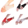 Пяти пальцев перчатки 4 цвета очарование сексуальные леди -женщины кружево вождение солнцезащитные перчатки рукавицы свадебные перчатки1