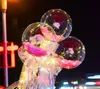 LED Lysous Balloon Rose Bouquet Transparent Bobo Ball Rose Valentines Day Gift Födelsedagsfest Bröllopsdekoration Ballonger Sn2141