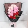 JAROWN Artificial Soap Flower Rose Bouquet Gift Bags Valentine's Day Birthday Gift Christmas Wedding Home Decor Flower Flores276v