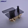 AODEYI Premium Quality Brass Black Shower Set Bathroom 8" Rain Head Faucet Spout Diverter Mixer Handheld Spray Y200321