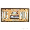 2021 USA Vintage Car License Metal Płyty Numer Samochodowy Znaki BAR Pub Cafe Decor Metal Sign Garaż Malowanie Plakiet Naklejki Ścienne Carfy