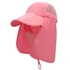 Outdoor Wide Brim Hat Up F 50+ UV Solskydd Vattentät Andningsbar Ansikts Neck Flap Cover Folding Sun Hattar Cap Föräldra-Barn för män / Kvinnor