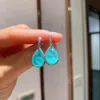 Rain Luxury Wong 925 Sterling Silver Paraiba Tourmaline Gemstone EarringsspendantNecklacering Wedding Smyckesuppsättningar Hela 9NT2956082