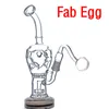 Cheapest Glass Bong Fab Egg Water Pipe honeycomb Beaker Bong Recycler dab oil rig bongs hookah shisha with 14mm oil burner pipe in stock