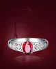 Pierścienie klastra czarny aniołek moda otwarta 925 Srebrny szafir Ruby cyrkon regulowany pierścień palca dla kobiet Prezent biżuterii Drop1