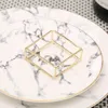 10pcs Creative European hollow square napkin ring gold napkin buckle wedding hotel set table decoration napkin ring T200523