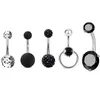 Set di 5 anelli per ombelico CZ acrilico anelli per ombelico piercing stud gioielli alla moda regali per uomini e donne6973267