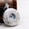 Nieuwe stijl quartz beweging grote witte stalen Romeinse ketting retro sieraden groothandel mode horloge horloge trui ketting pocket horloge