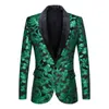 Plus Size Hommes Velours Broderie Or Vert Bleu Violet Paillettes Blazer Soirée Bar Night Club Chanteur Hôte Costume Veste Smoking Formel