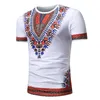 アフリカのDashiki Tシャツの男性2020夏のブランド半袖ティーシャツHommeカジュアルスリムフィットoネックDashikiプリント男性Tシャツ1