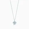 Nuovo design croce collana donna gioielli regolabile catena regolabile 925 sterling argento placcato oro collana pendente di cristallo blu per le donne AA220315
