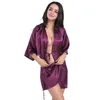 Sexy silk Chemises sleepwear bathrobe short Night Robe women make up dress pajamas Nightshirts clothes will and sandy new