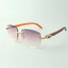 Direct sales medium diamond sunglasses 3524025 with orange wooden temples designer glasses, size: 18-135 mm