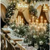 Bruiloften Clear CenterPieces Road Lead Floor Candles Houder 8 Hoofd zonder Lichte LED Kaars Elegant Tafel Stukken Bruiloft Crystal Candelabra Senyu624