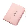 PU Women Coin Leather Purses Wallet Letters Print Zipper & Clasp Pocket Short Purse Clutch Small Wallets LBY2021