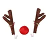 Kit de décoration de voiture de bois de renne de Noël avec Jingle Bell Décoration de voiture Elk Antlers Pendentif de voiture Livraison gratuite