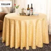 1PC Multi Size White Polyester Hotel Dinner Table Cloth Round Washable Gold Crocheted Floral Tablecloth For Wedding Party Decor T200707