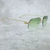 Óculos de grife 2023 Modelo Metal Tendências Tonalidades Óculos Moda Sem Aro Eye Protect Gafas Sol O7G4 Óculos de Sol