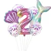 Mermaid Tail Golden Number Ballon Wedding Anniversary verjaardagsfeestje decoreren aluminium film ballon groep Hot koop 8 2GC J2