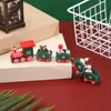 Top Sprzedawca Boże Narodzenie Drewniany Pociąg Dzieci Christmas Day Gifts Green / White / Red Christmas Drewno Train Snowflake Malowane Xmas Decor Ornament