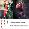 Christmas Santa Claus Doll Pendant grimpant corde à échelle de la corde Ornement Tree suspendue Party Fournions Y201020