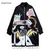 Graffiti Print trench coat mulheres Otoño Mujer Tallas grandes Anillo de metal Bolsillo Suelto Punk Army Green Windbreaker LT219S40 201031